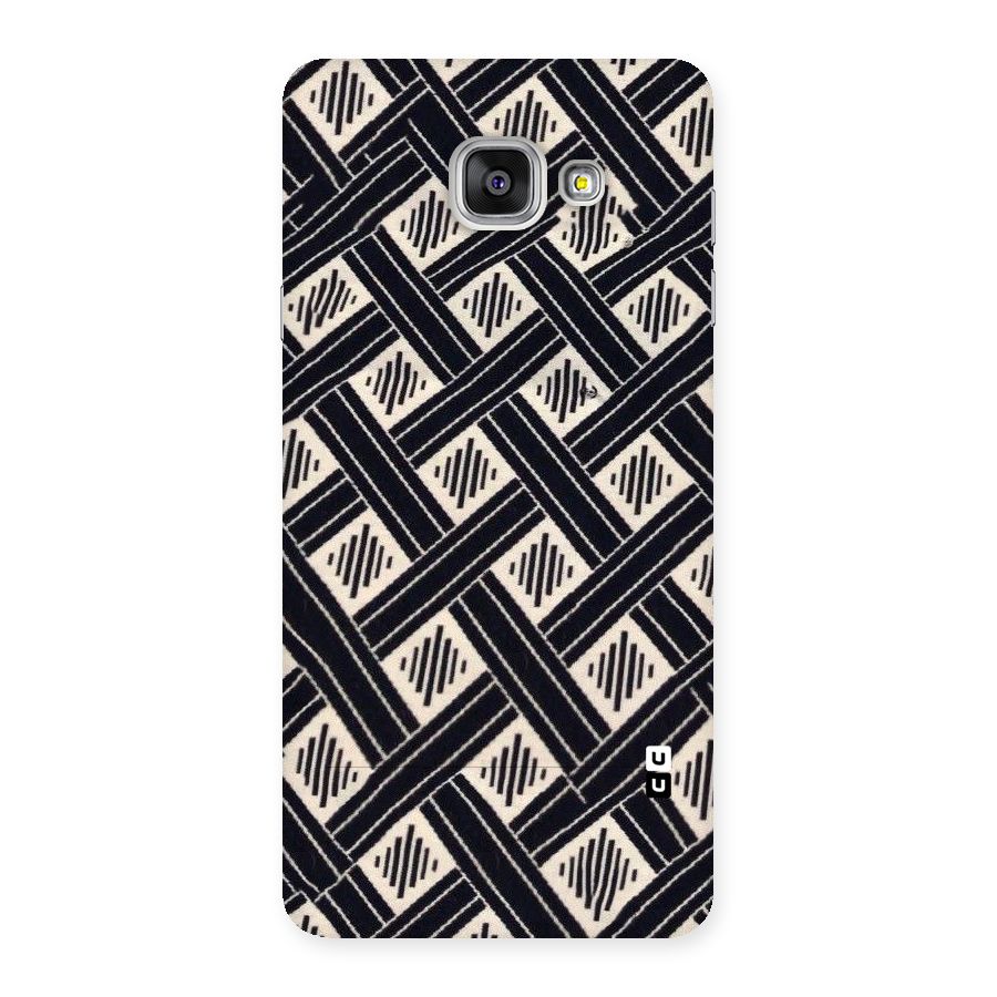Black Beige Criscros Back Case for Galaxy A7 2016