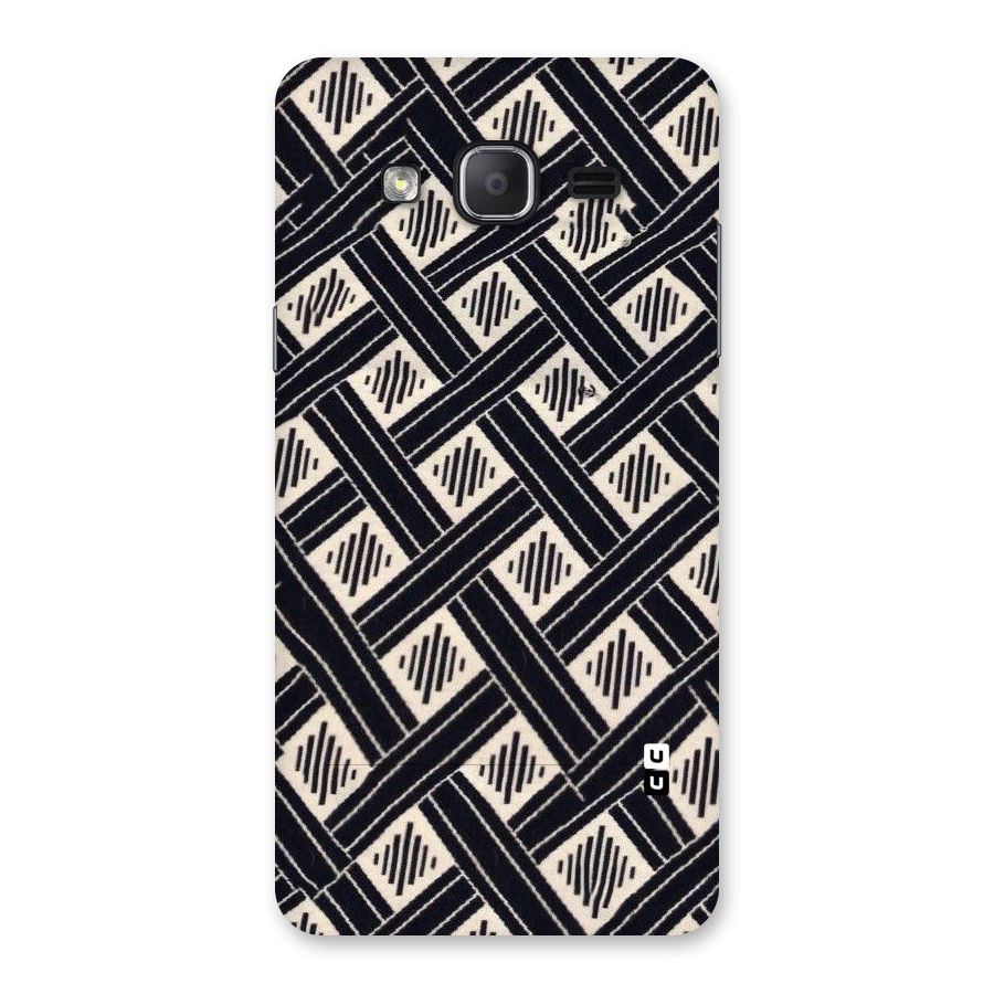 Black Beige Criscros Back Case for Galaxy On7 2015