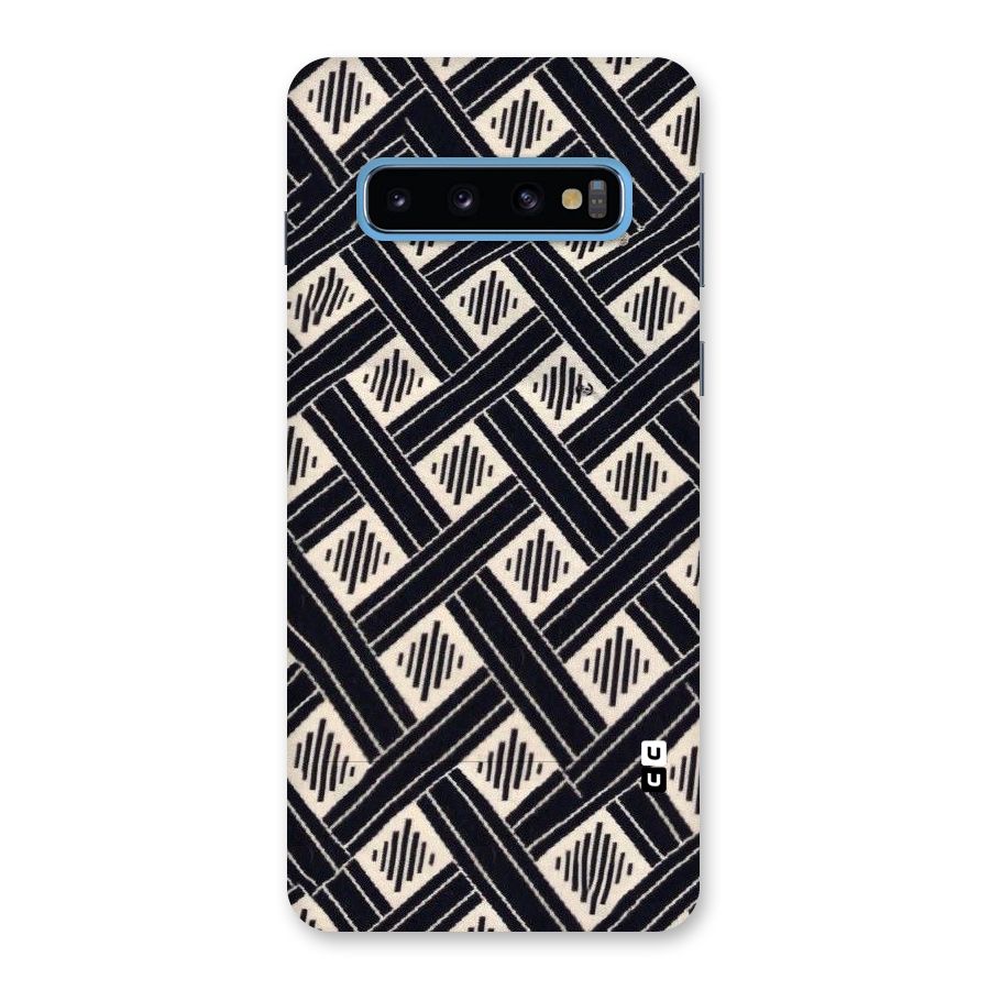 Black Beige Criscros Back Case for Galaxy S10