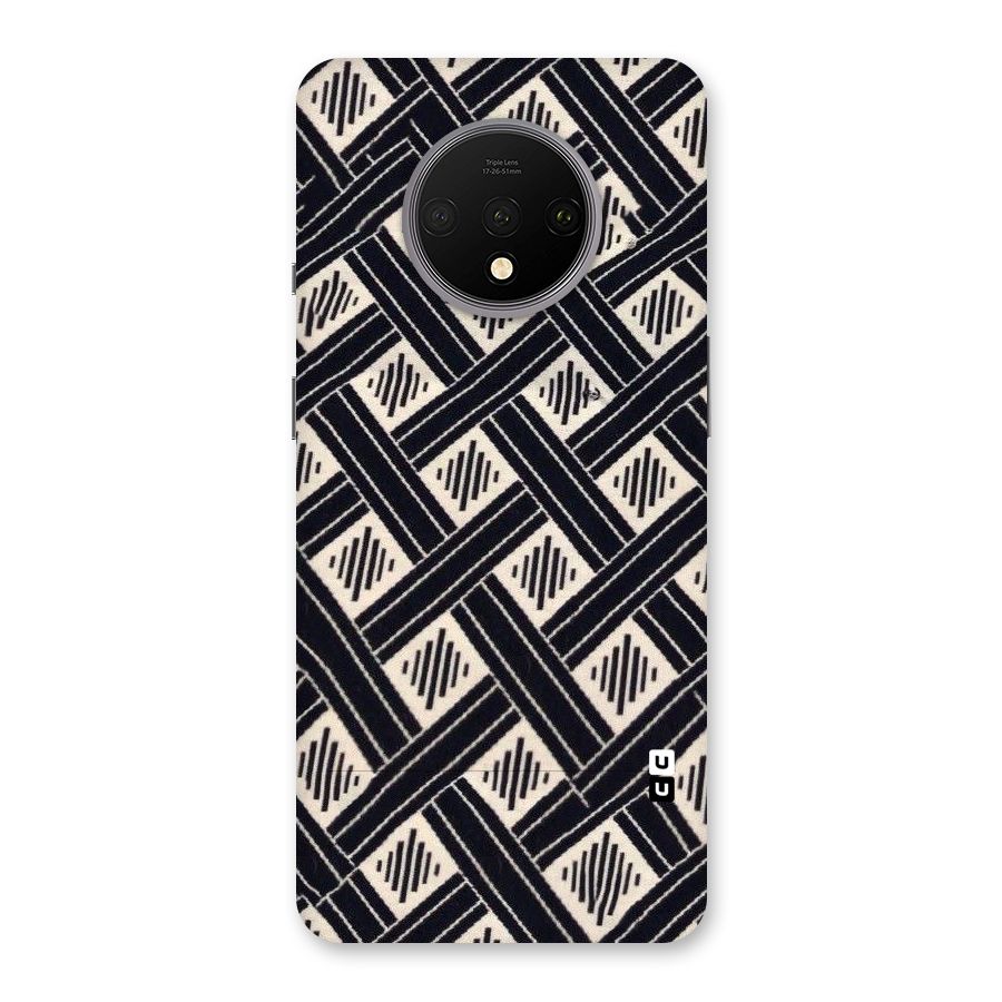 Black Beige Criscros Back Case for OnePlus 7T