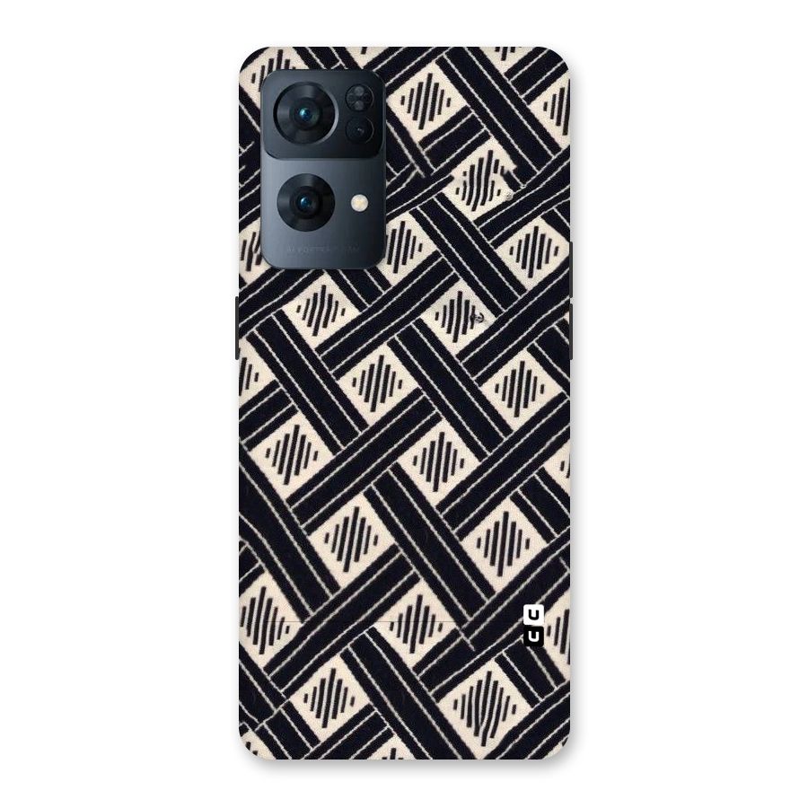 Black Beige Criscros Back Case for Oppo Reno7 Pro 5G
