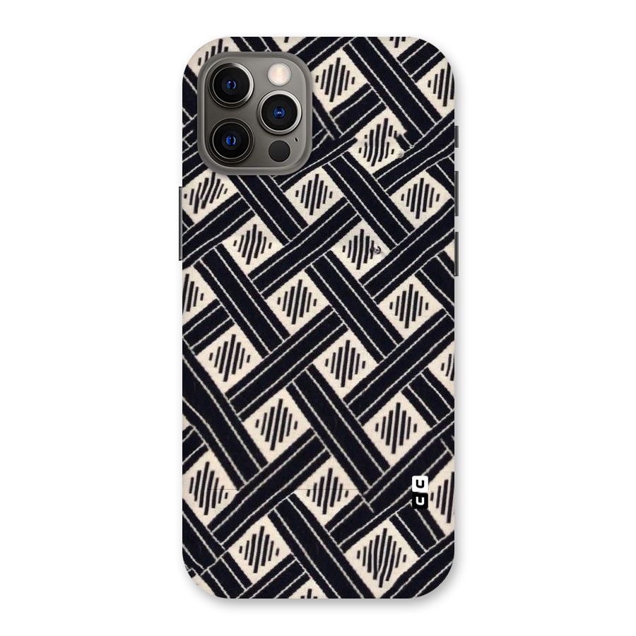 Black Beige Criscros Back Case for iPhone 12 Pro