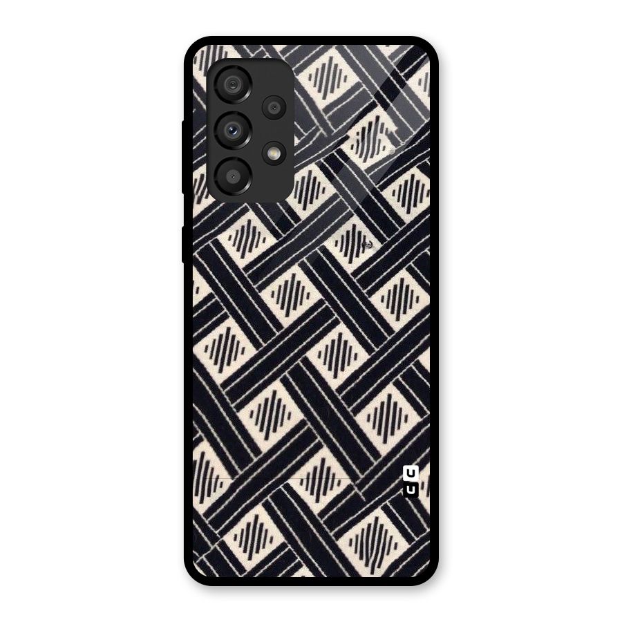 Black Beige Criscros Glass Back Case for Galaxy A33 5G