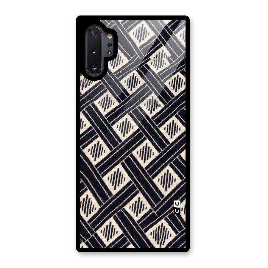Black Beige Criscros Glass Back Case for Galaxy Note 10 Plus