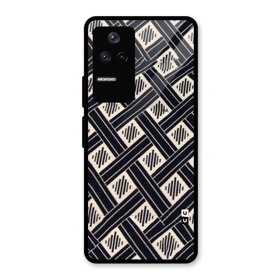 Black Beige Criscros Glass Back Case for Poco F4 5G
