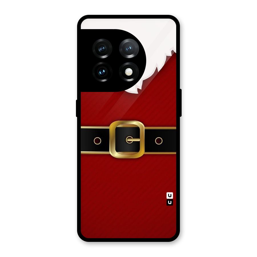 Black Belt Design Glass Back Case for OnePlus 11