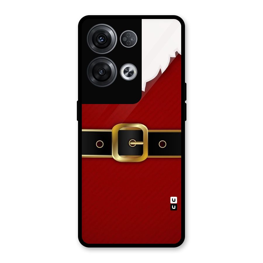 Black Belt Design Glass Back Case for Oppo Reno8 Pro 5G