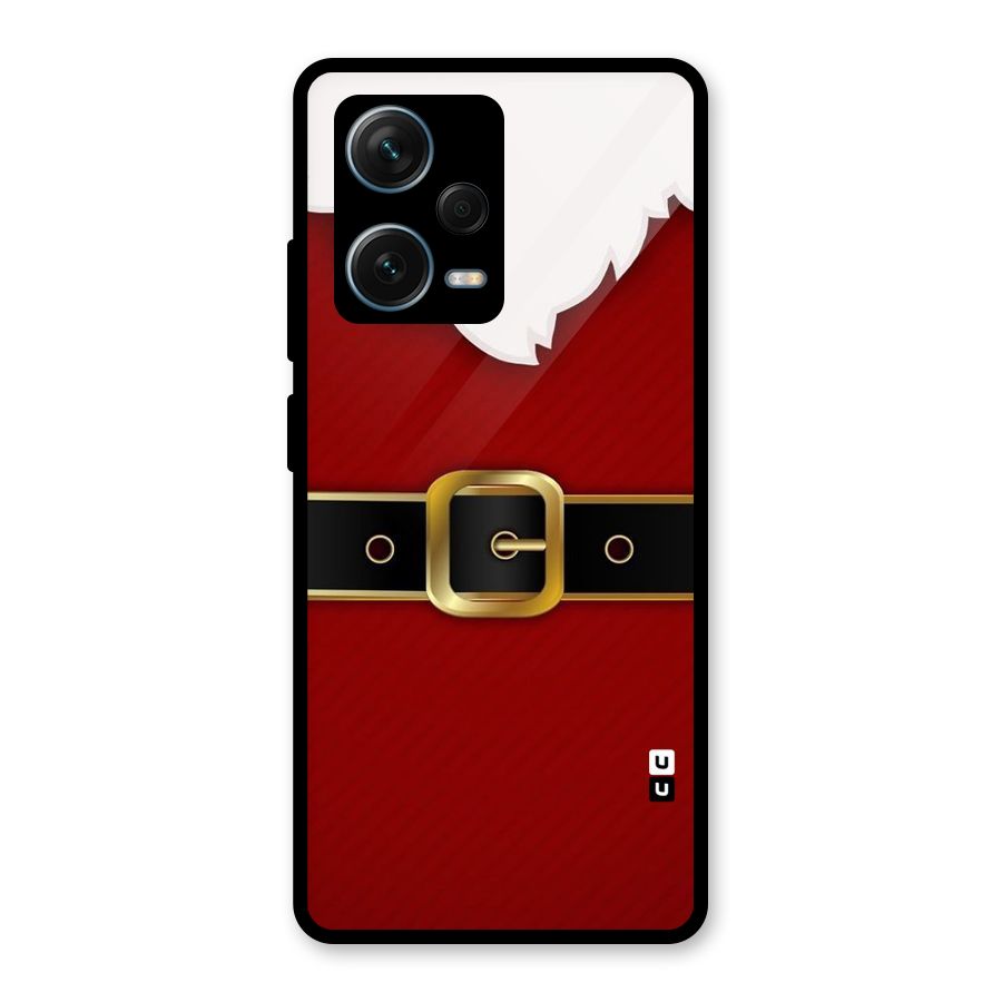 Black Belt Design Glass Back Case for Redmi Note 12 Pro Plus 5G