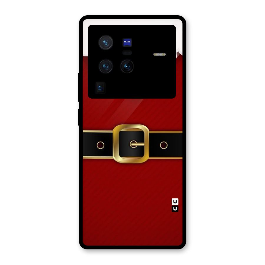 Black Belt Design Glass Back Case for Vivo X80 Pro