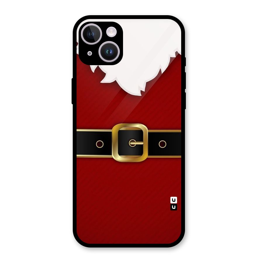 Black Belt Design Glass Back Case for iPhone 14 Plus