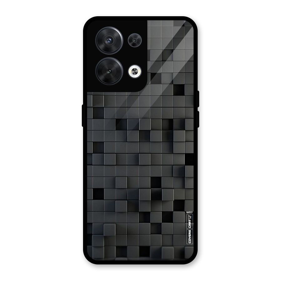 Black Bricks Glass Back Case for Oppo Reno8 5G