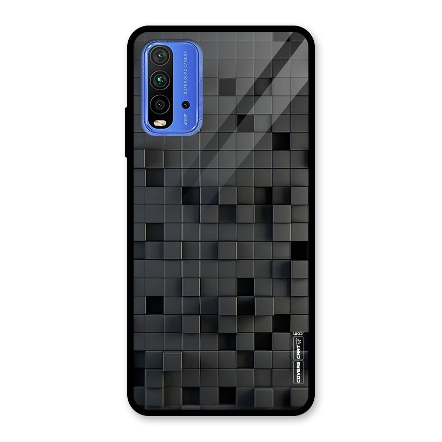 Black Bricks Glass Back Case for Redmi 9 Power