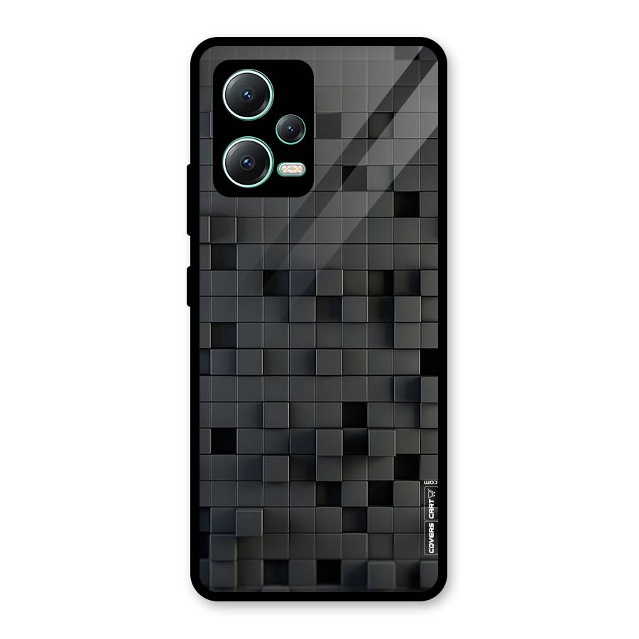Black Bricks Glass Back Case for Redmi Note 12 5G