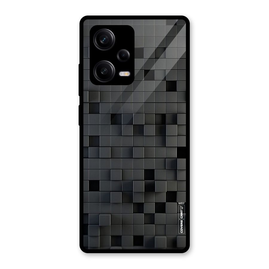 Black Bricks Glass Back Case for Redmi Note 12 Pro