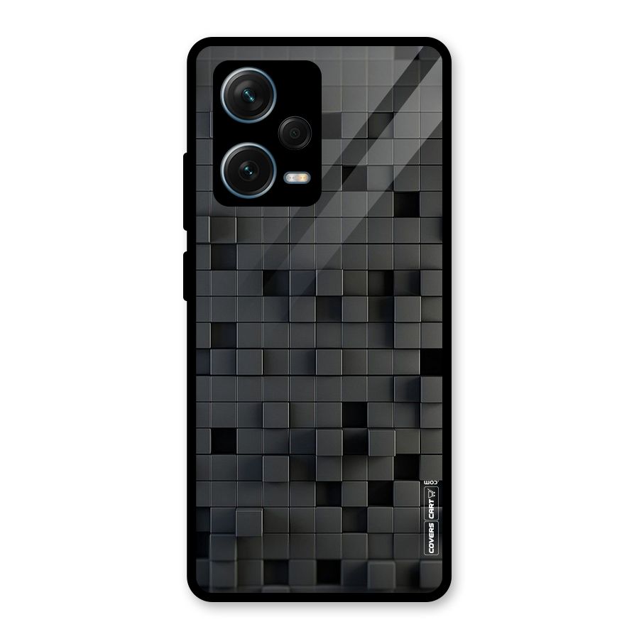 Black Bricks Glass Back Case for Redmi Note 12 Pro Plus 5G