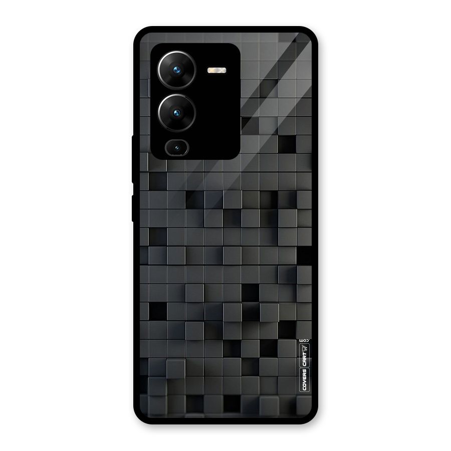 Black Bricks Glass Back Case for Vivo V25 Pro