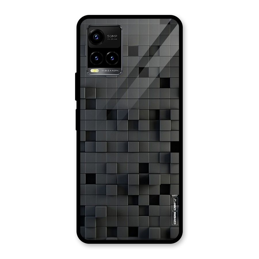 Black Bricks Glass Back Case for Vivo Y21A