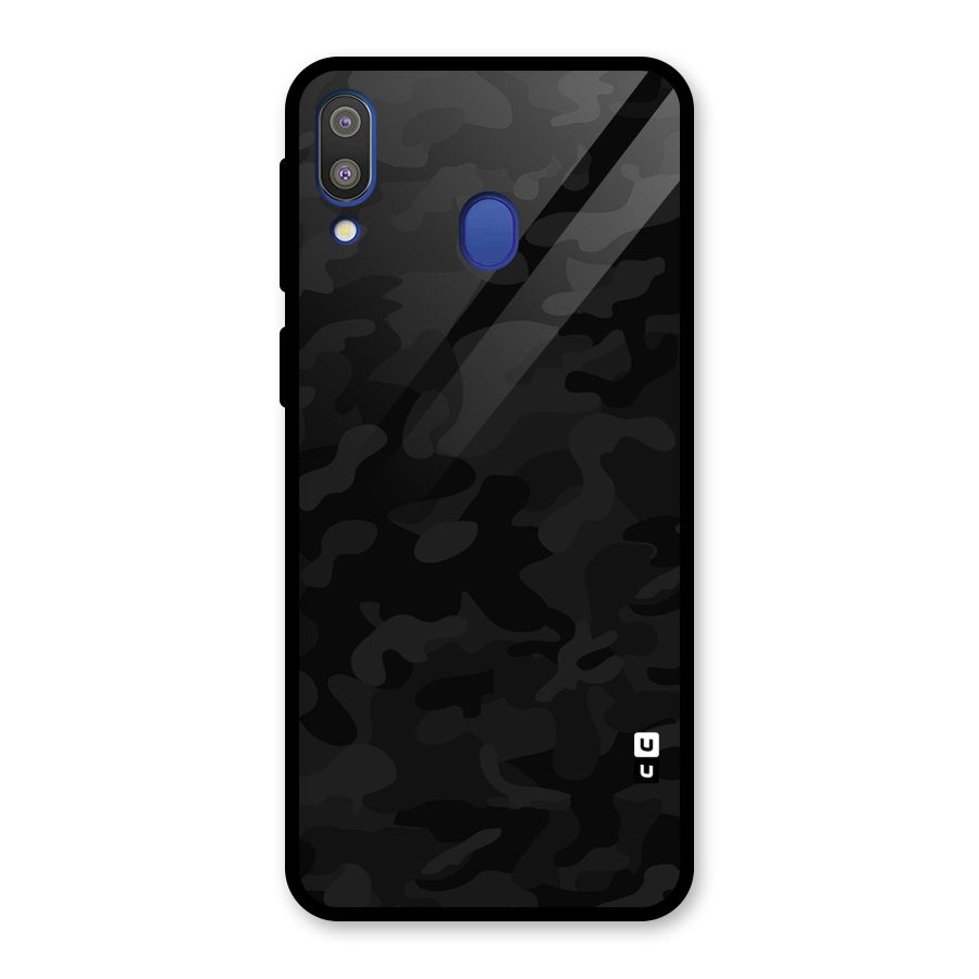 Black Camouflage Glass Back Case for Galaxy M20