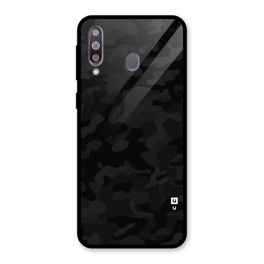 Black Camouflage Glass Back Case for Galaxy M30