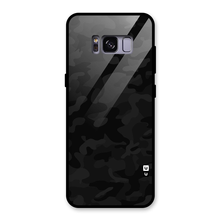 Black Camouflage Glass Back Case for Galaxy S8