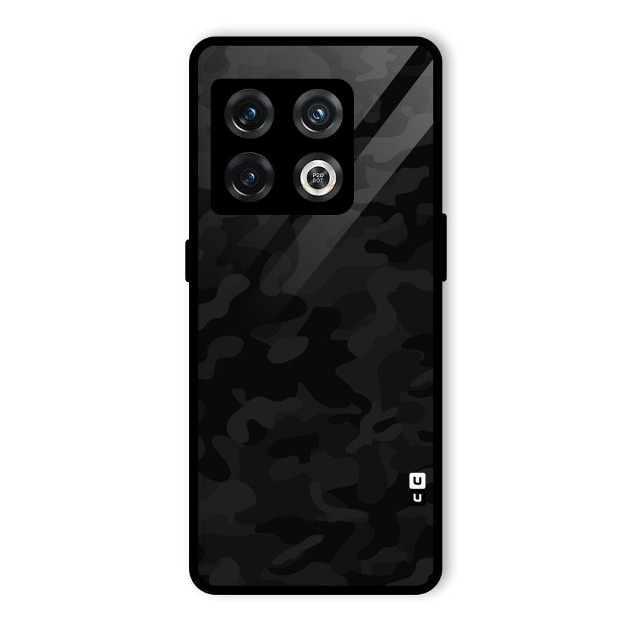 Black Camouflage Glass Back Case for OnePlus 10 Pro 5G