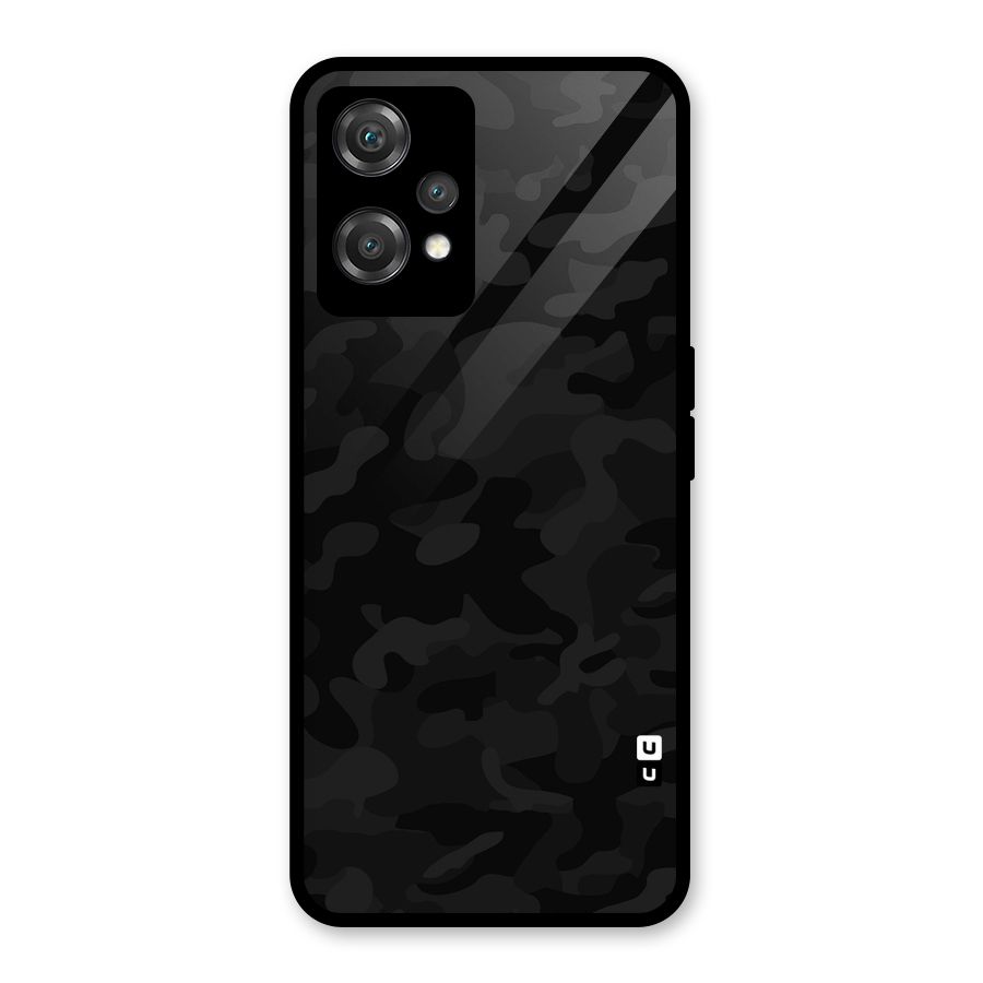 Black Camouflage Glass Back Case for OnePlus Nord CE 2 Lite 5G