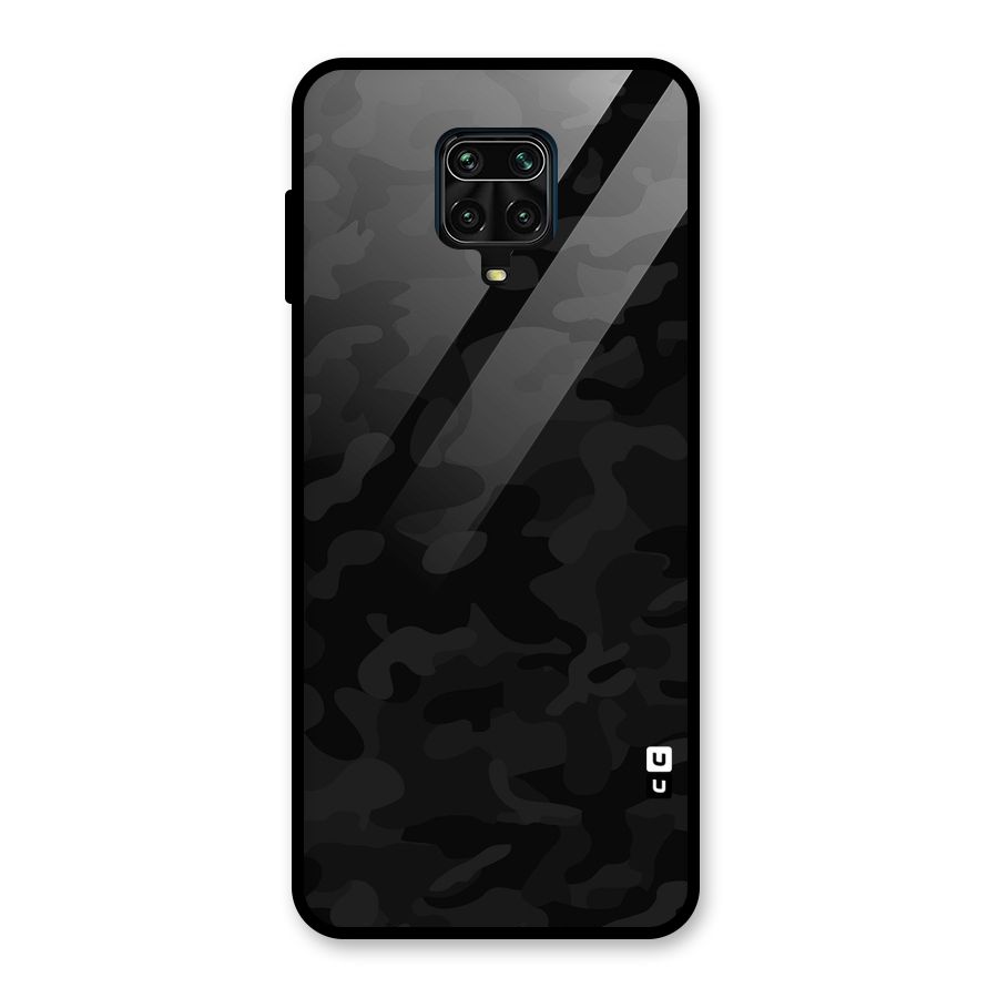 Black Camouflage Glass Back Case for Poco M2 Pro