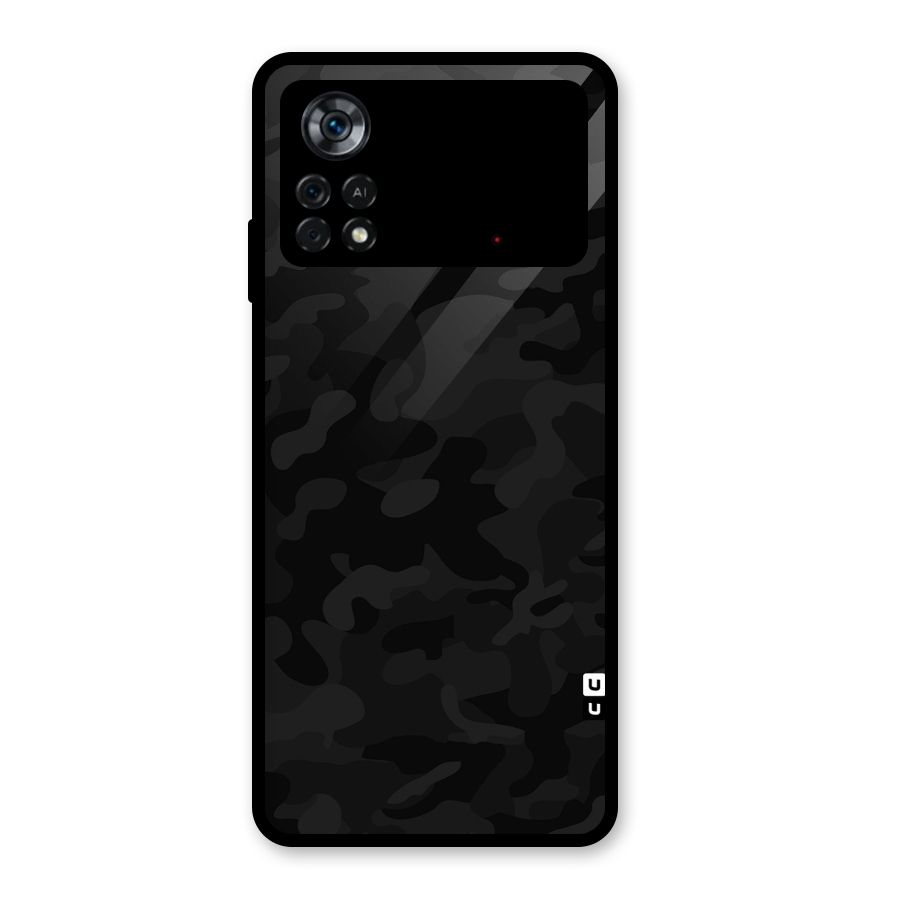 Black Camouflage Glass Back Case for Poco X4 Pro 5G
