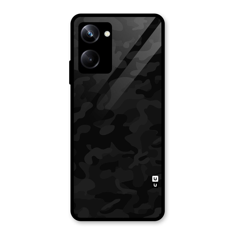 Black Camouflage Glass Back Case for Realme 10 Pro