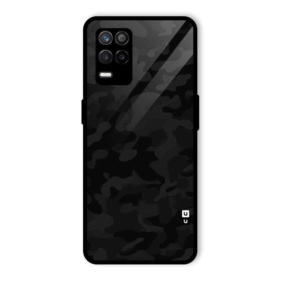 Black Camouflage Glass Back Case for Realme 8 5G