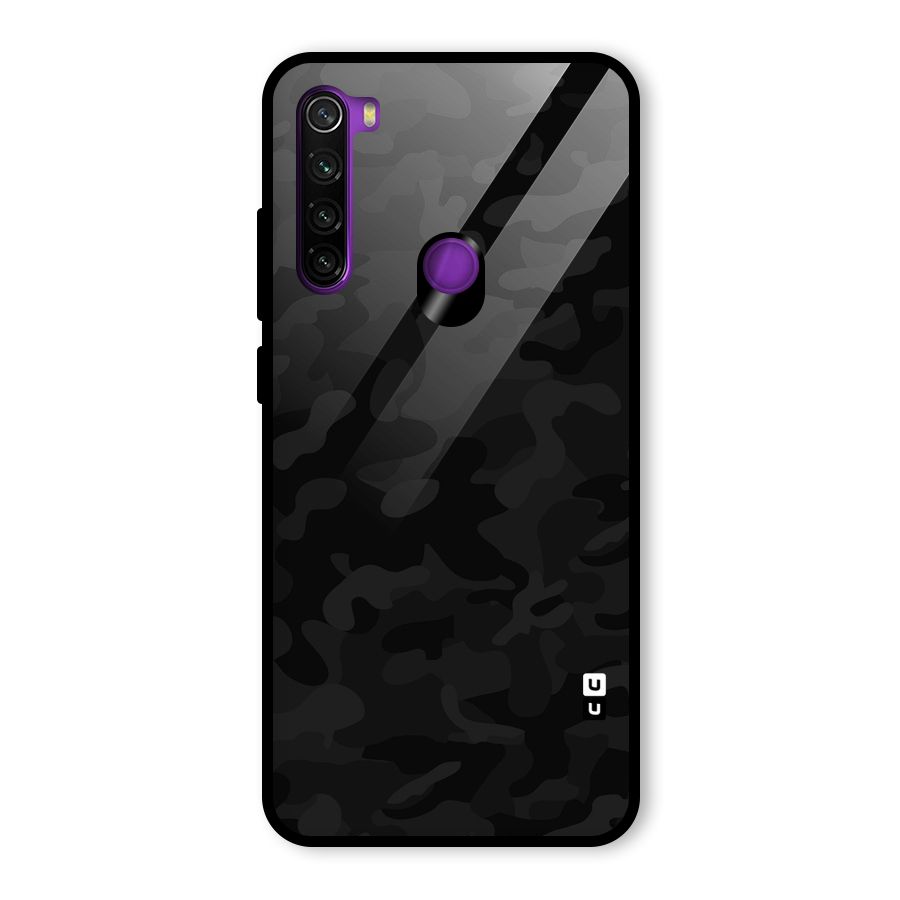 Black Camouflage Glass Back Case for Redmi Note 8