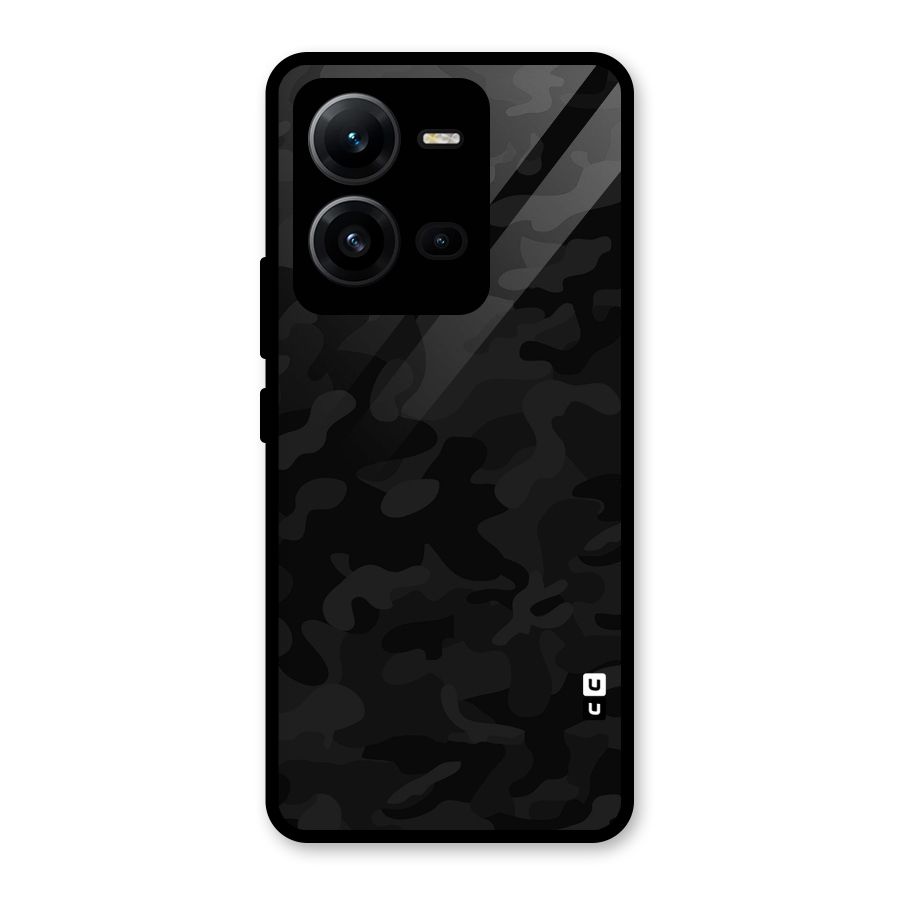 Black Camouflage Glass Back Case for Vivo V25