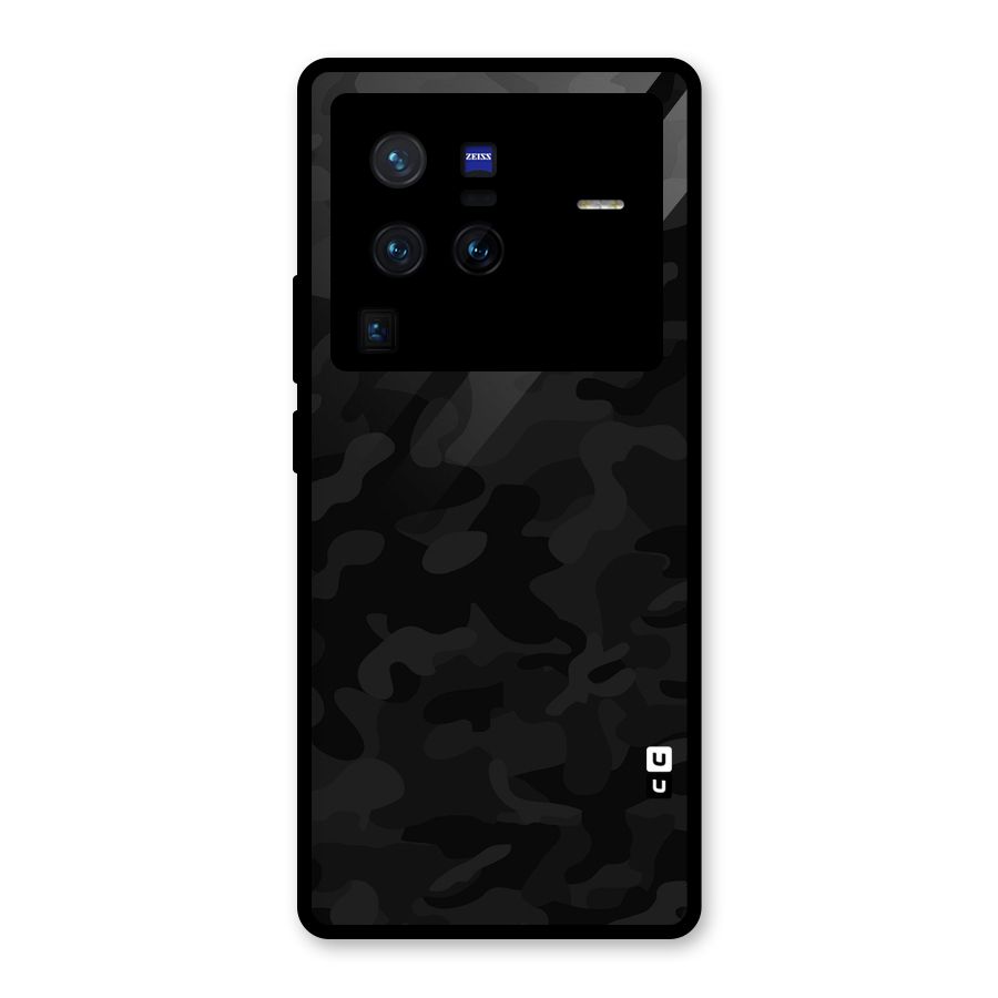 Black Camouflage Glass Back Case for Vivo X80 Pro