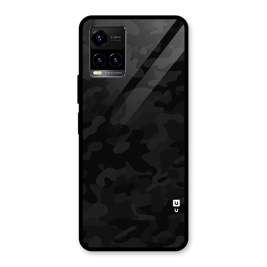 Black Camouflage Glass Back Case for Vivo Y21T