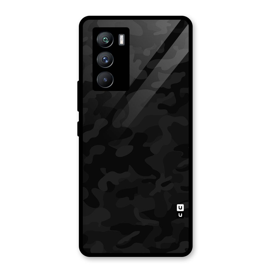 Black Camouflage Glass Back Case for Vivo iQOO 9 SE