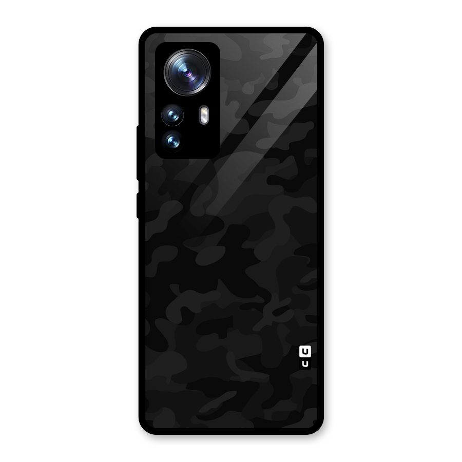 Black Camouflage Glass Back Case for Xiaomi 12 Pro