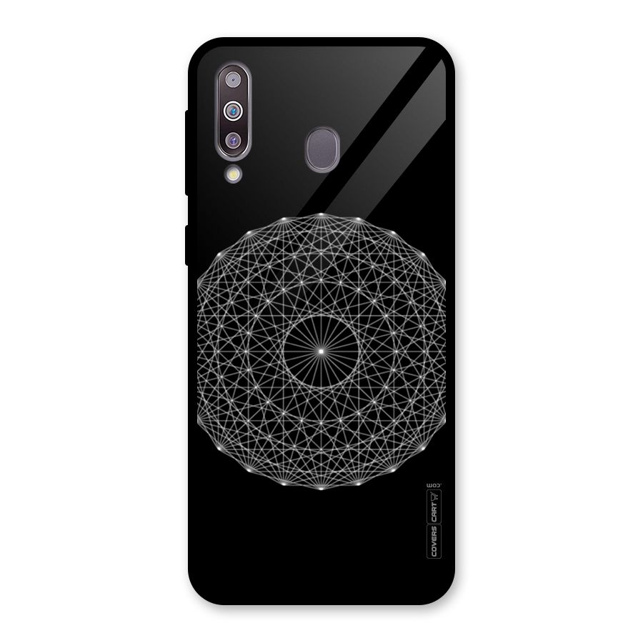 Black Clipart Glass Back Case for Galaxy M30