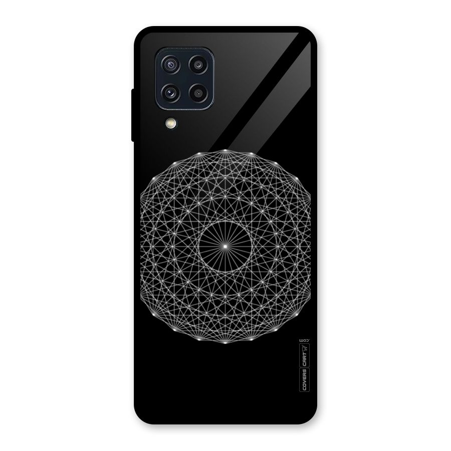 Black Clipart Glass Back Case for Galaxy M32