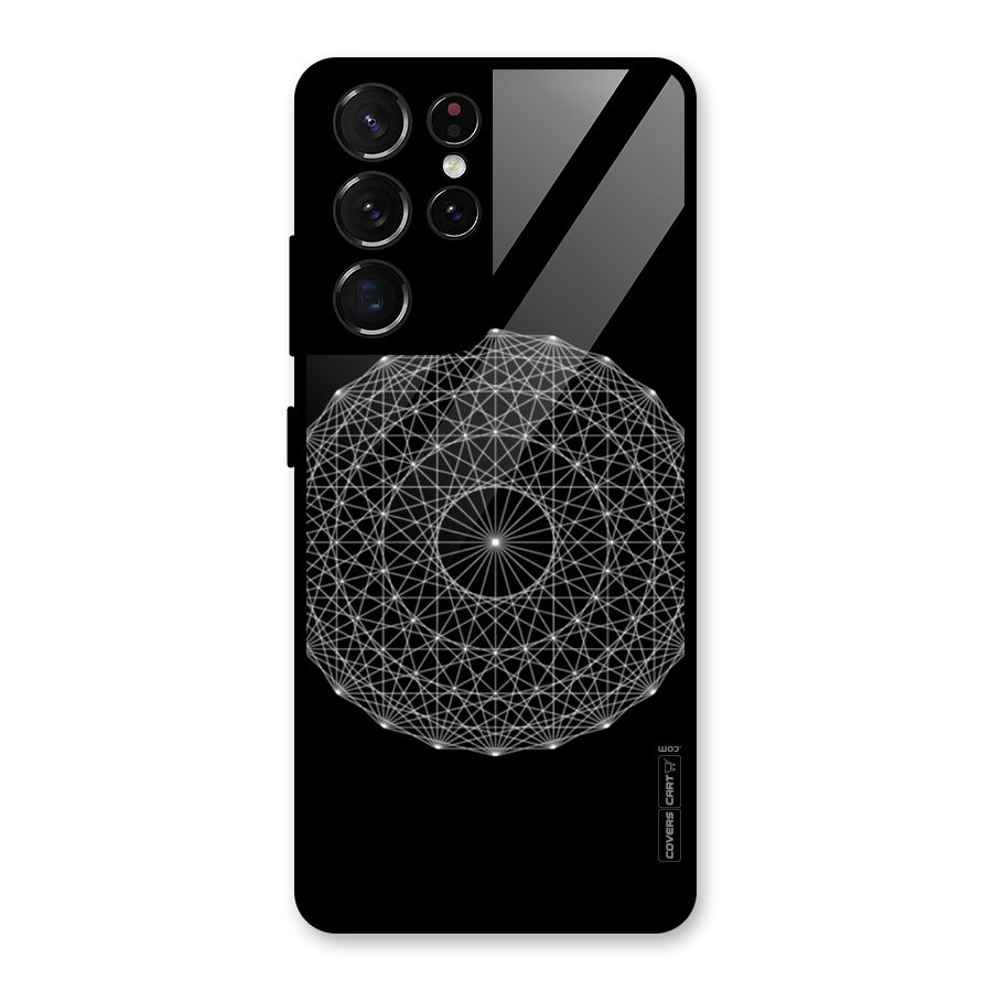 Black Clipart Glass Back Case for Galaxy S21 Ultra 5G