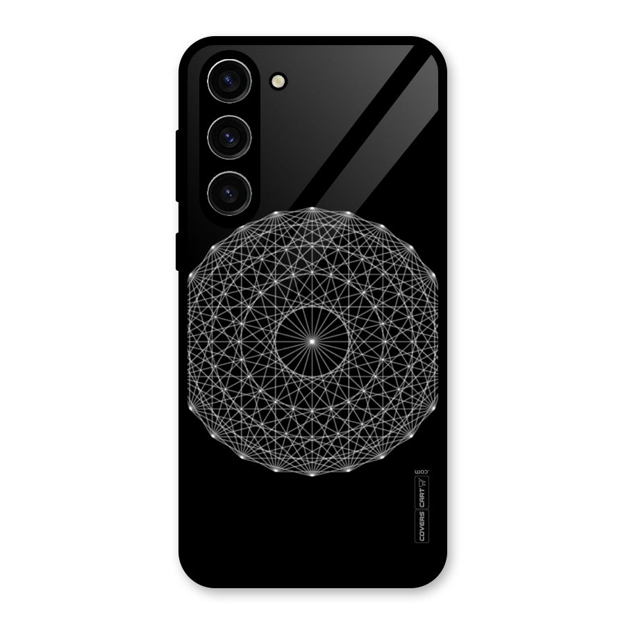 Black Clipart Glass Back Case for Galaxy S23 Plus