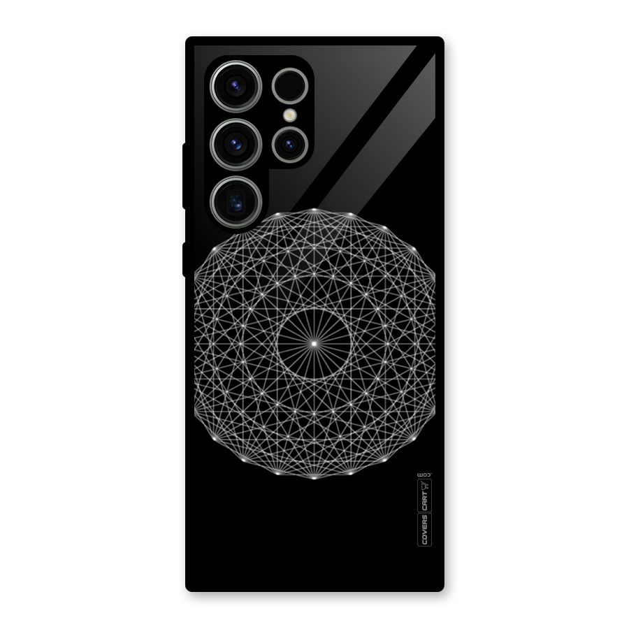 Black Clipart Glass Back Case for Galaxy S23 Ultra