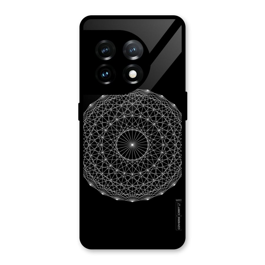 Black Clipart Glass Back Case for OnePlus 11