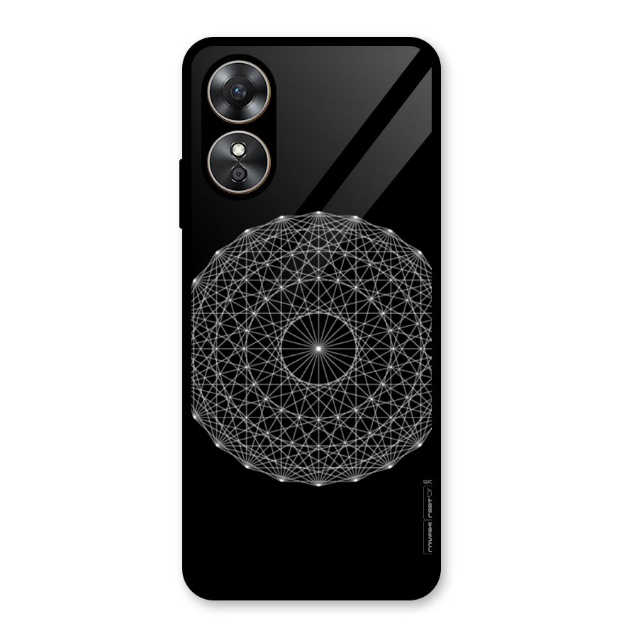Black Clipart Glass Back Case for Oppo A17
