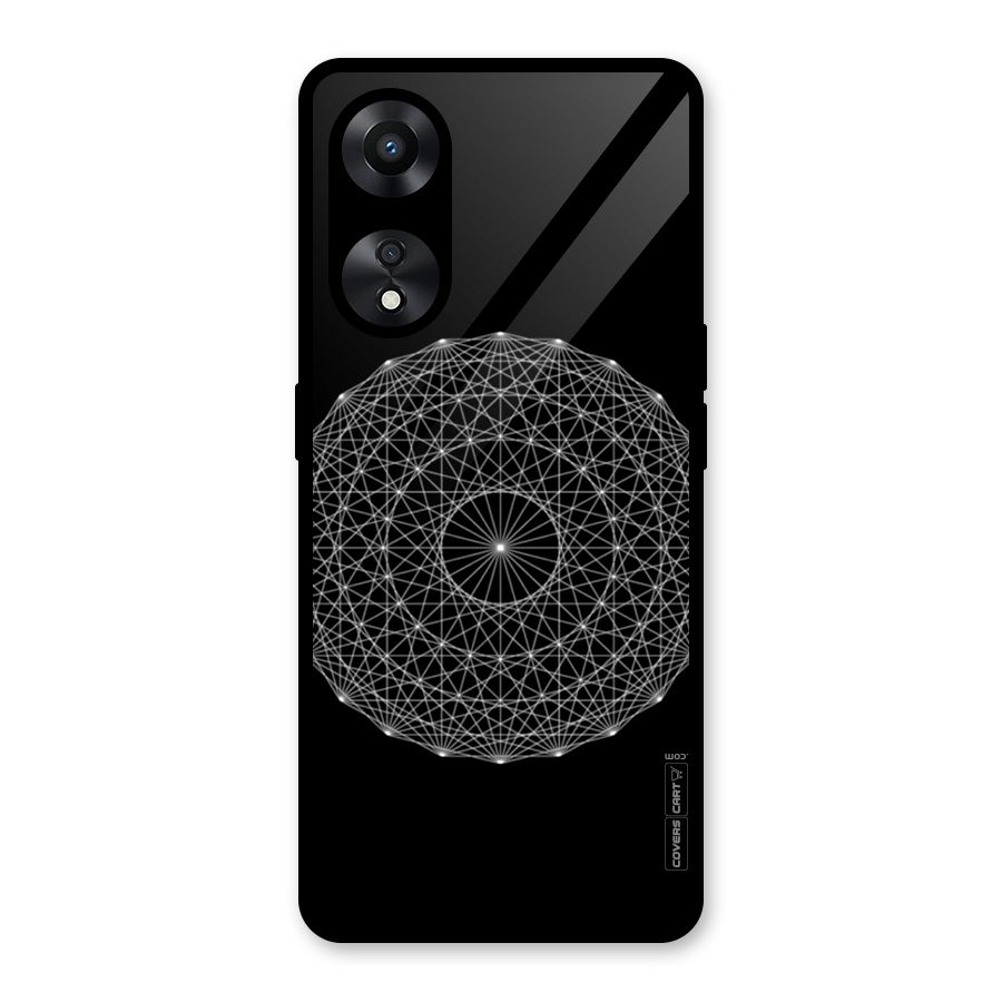 Black Clipart Glass Back Case for Oppo A78
