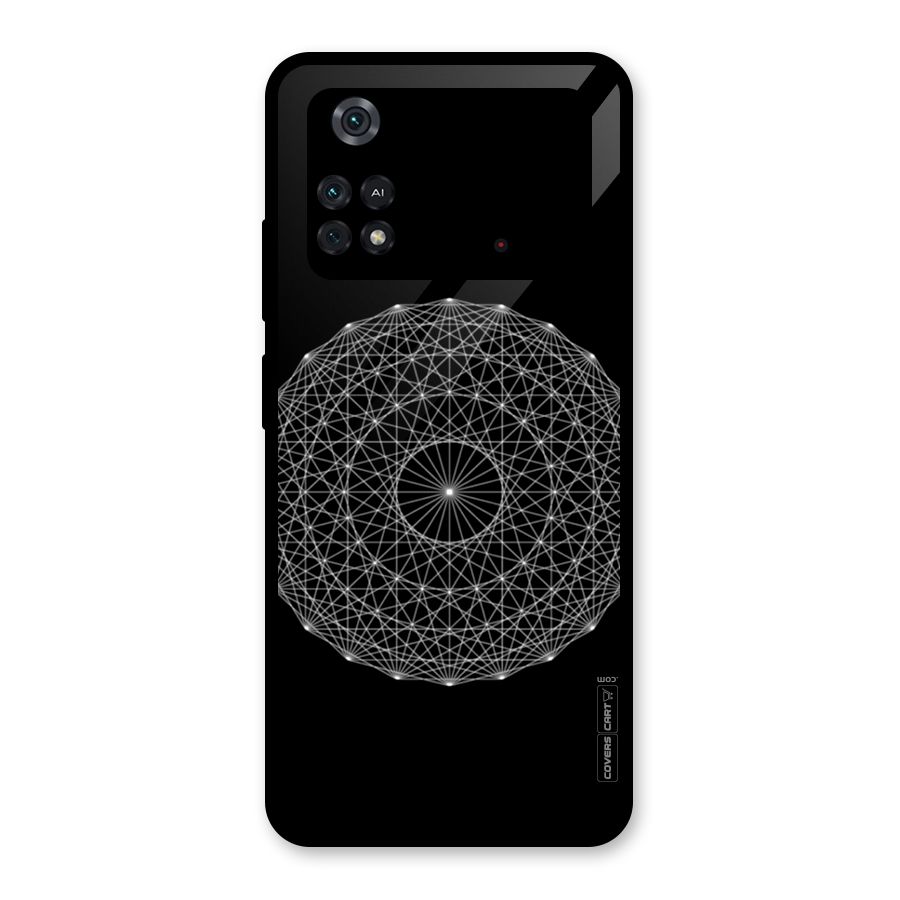 Black Clipart Glass Back Case for Poco M4 Pro 4G