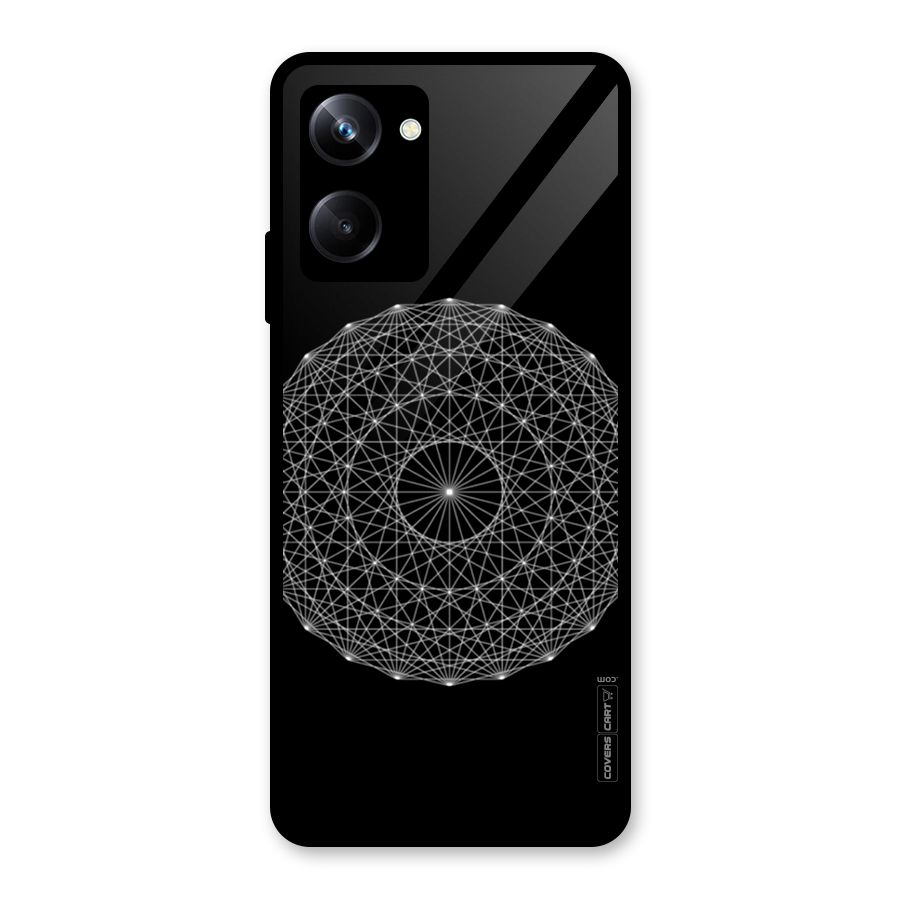 Black Clipart Glass Back Case for Realme 10 Pro