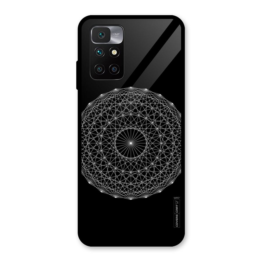 Black Clipart Glass Back Case for Redmi 10 Prime