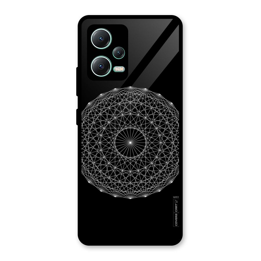 Black Clipart Glass Back Case for Redmi Note 12 5G