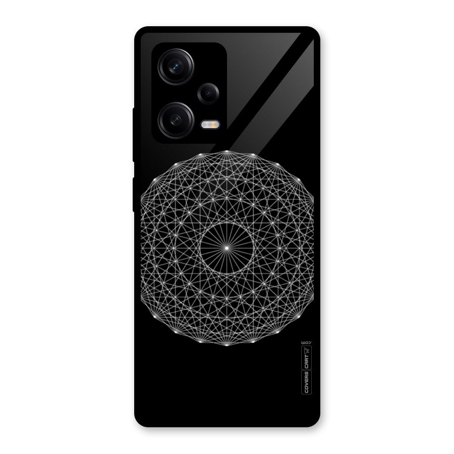 Black Clipart Glass Back Case for Redmi Note 12 Pro