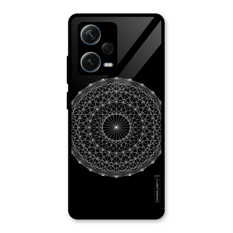 Black Clipart Glass Back Case for Redmi Note 12 Pro Plus 5G